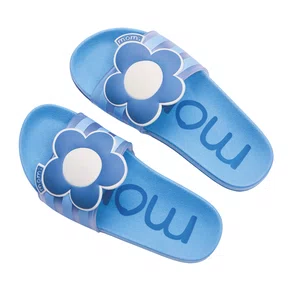 Chinelo Slider Maxi Flower Azul Momi