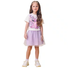 Conjunto Angel Borboleta Tule Lilas Momi