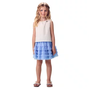 Conjunto Blusa Off e Saia Tule Azul Dolce Animê