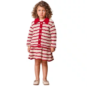 Conjunto Camisa Tricot Bege e Veremelho Anime