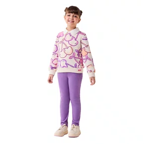 Conjunto Cerejas Neon e Violeta Bimbi