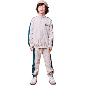 Conjunto Corta Vento College Bege e Verde Youccie