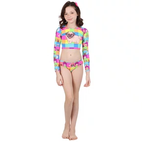 Conjunto Cropped Manga Longa Lara Funny Dog Siri Kids