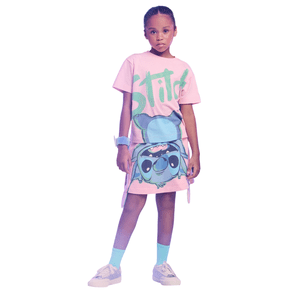 Conjunto Curto Rosa do Stitch Orelinhas ANime