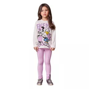 Conjunto Legging Best Strass Daisy e Minnie Lilas Anime