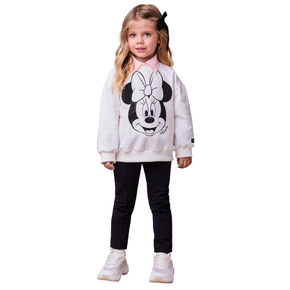 Conjunto Legging Moletom Minnie Brilhos Off Anime