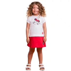 Conjunto Minnie Shorts Vermelho Anime