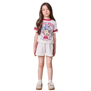 Conjunto Moletom Curto Renda Off Minnie Anime