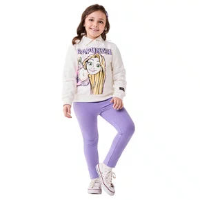 Conjunto Moletom e Legging Malha Rapunzel Bimbi