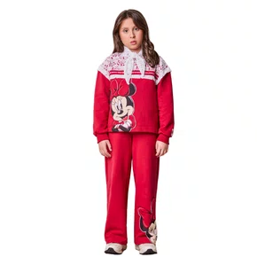 Conjunto Moletom Minnie Vermelho e Renda Off Anime