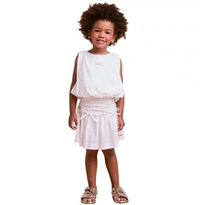 Conjunto Saia Algodão e Blusa Balonê Off White Anime