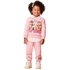 Conjunto Tico e Teco Strass Rosa Quartzo Momi