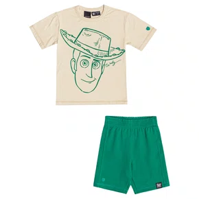 Conjunto Woody Bege Claro e Verde Youccie