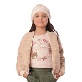 Jaqueta Bomber Carneirinho Bege Pituchinhus