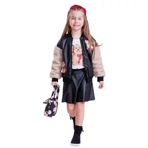 Jaqueta Courino e Pele Carneirinho Preto Pituchinhus