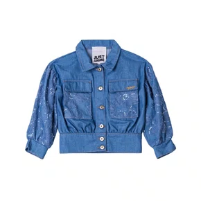 Jaqueta Jeans Tule Bordados Anime