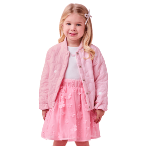 Jaqueta Puffer Matelasse Flores Paete Momi