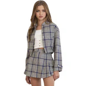 Jaqueta Xadrez Inverno Azul Vanilla Cream