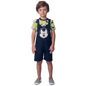 Jardineira Sarja Mickey Preto Youccie