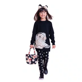 Legging Tricot Poá Preto Pituchinhus