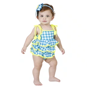 Maiô Baby Zoe Vichy Limão Siri kids
