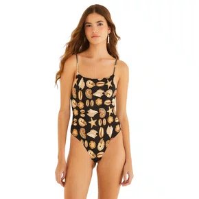 Maio Double Conchas Preto e Off White Farm