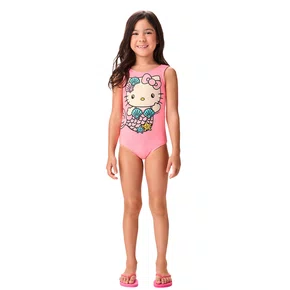 Maiô Hello Kitty Sereia Rosa Neon Momi
