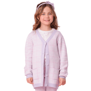 Maxi Casaco Xadrez Roxo Unicornio Pituchinhus