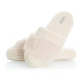 Pantufa Chinelo Gianne Bege Pelinho Daniela Tombini