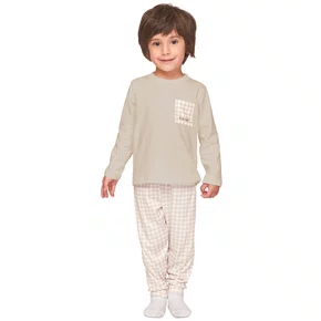 Pijama Baby Boy Xadrez com Bordado Slow Down Lua Lua