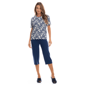 Pijama Charlote Pescador Marinho Daniela Tombini