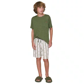 Pijama Curto Infantil Menino In Bear We Trust Lua Lua