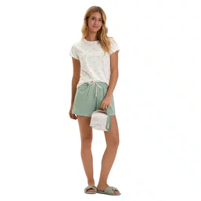 Pijama Curto Lacinhos Verde Natal Cor Com Amor