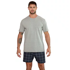 Pijama Curto Maculino Mescla Xadrez Marinho Up Man
