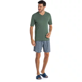 Pijama Curto MAsculino Clovis Verde Tombini