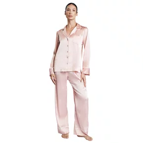Pijama Feminino Cetim Manga Longa Rosê Revedenfant