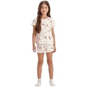 Pijama Feminino Kids Curto Malha Tomates Cor com Amor