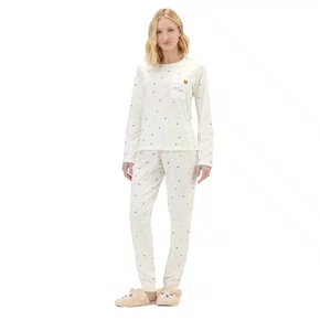 Pijama Feminino Malha Off Micro Ursos Cor com Amor