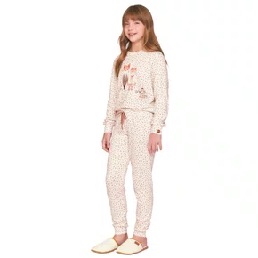 Pijama Jogger Infantil Feminino All Print Cots Cats Lua Lua