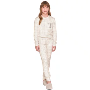 Pijama Jogger Kids Feminino Xadrez Slow Down Lua Lua