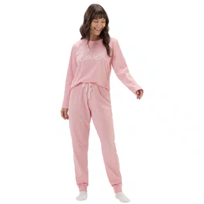 Pijama Jogger Longo Love Poas Rosa Cor Com Amor