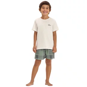 Pijama Kids Malha Game On Xadrez Verde Cor com Amor