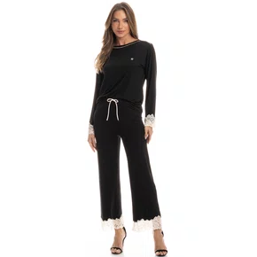 Pijama Longo Acacia Preto Daniela Tombini