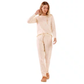 Pijama Longo Coelhos Fofos Rosa Cor Com Amor