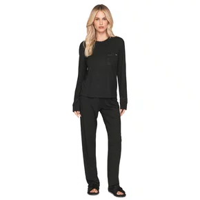 Pijama Longo Comfort Serenity Preto Lua Lua