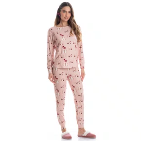 Pijama Longo Cute Love Rosa Daniela Tombini