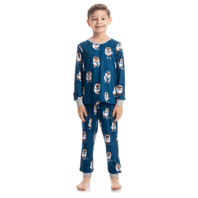 Pijama Longo Infantil Jogger Lyla Ski Azul Marinho Daniela Tombini