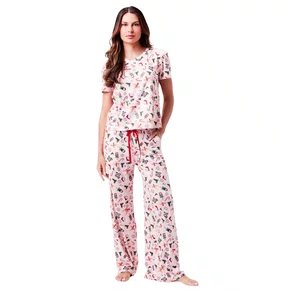 Pijama Manga Curta Com Calça Natal Hohoho Joge