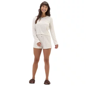 Pijama Manga Longa Com Short Off Poas Marrom Cor Com Amor