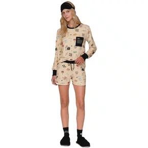 Pijama Manga Longa e Short Happy Place Lua Lua